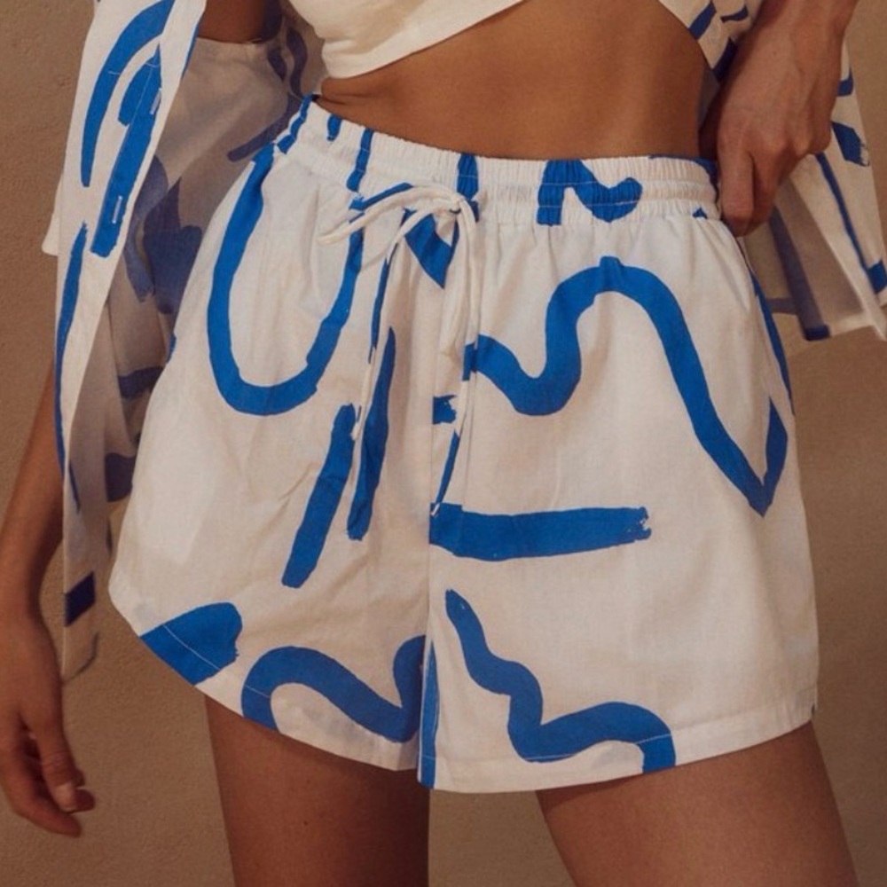 Commense Abstract Print Drawstring Shift Shorts B… - image 2